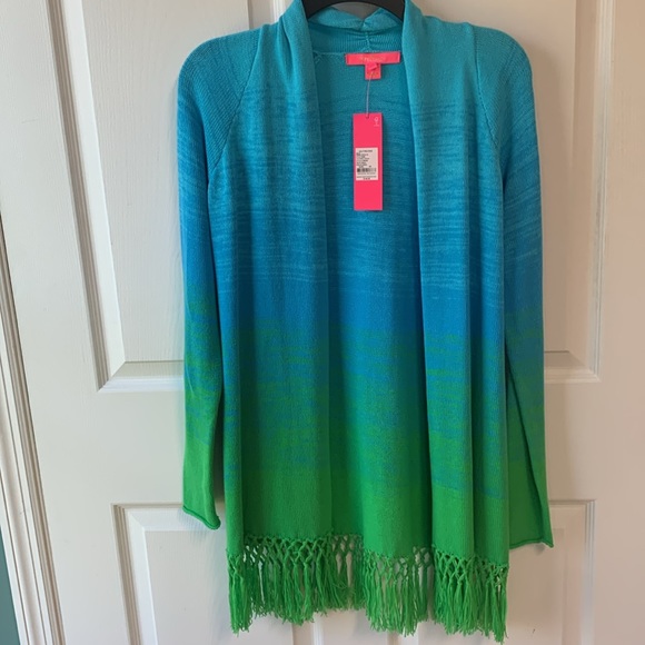 Lilly Pulitzer Tatum Ombré Fringe Cardigan Sweater XS NWT - Picture 4 of 10